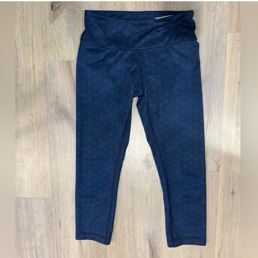 Lululemon Wunder Under Crop II Full-On Luon Exploded Sashico Inkwell Rugged Blue - Picture 11 of 13